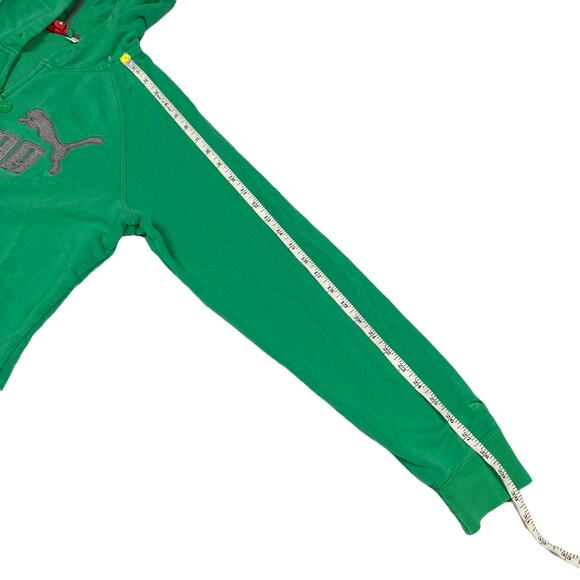 Puma Hoodie‎ Jacket Green Grey Logo Front Full Zip Long Sleeve Women's Large - Picture 7 of 15